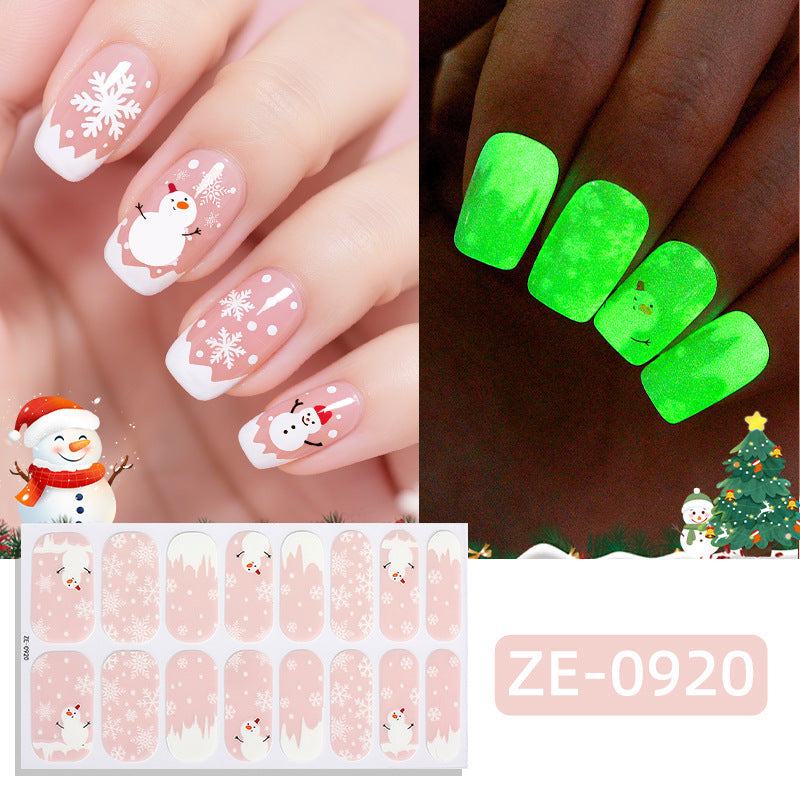 New Christmas Luminous Nail Applique Nail Stickers