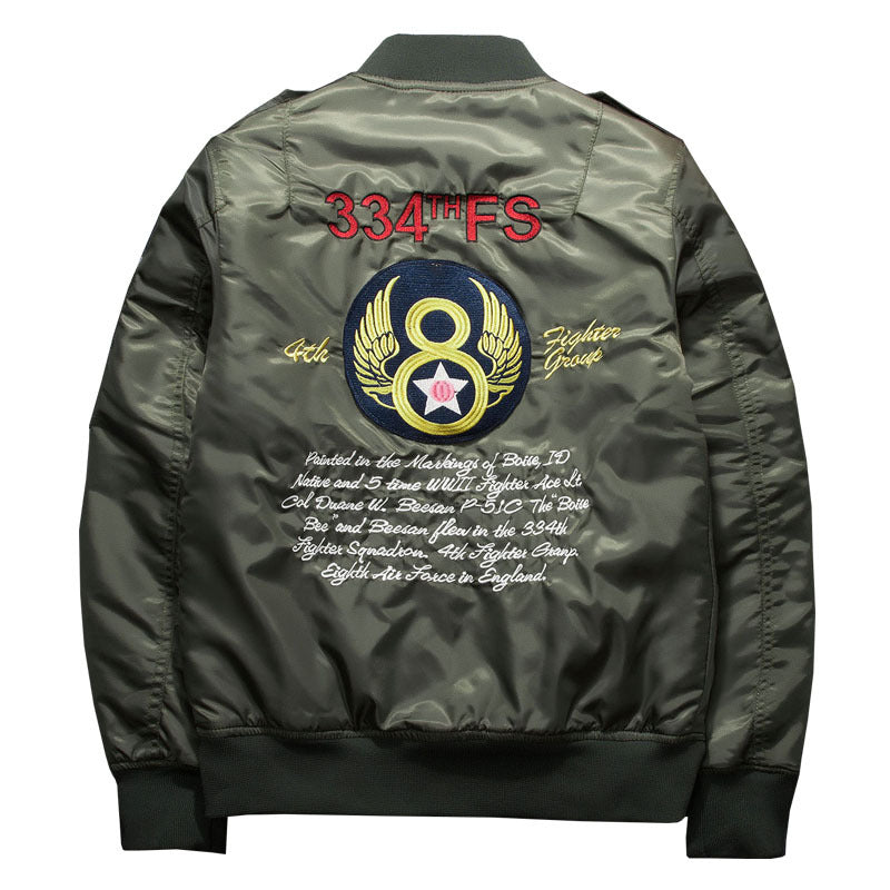 Embroidered Pilot Jacket with Badges - Hip Hop Couples’ Wear