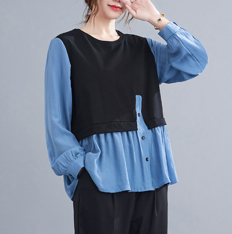 Large Women's Loose Slim Long Sleeve T-Shirt