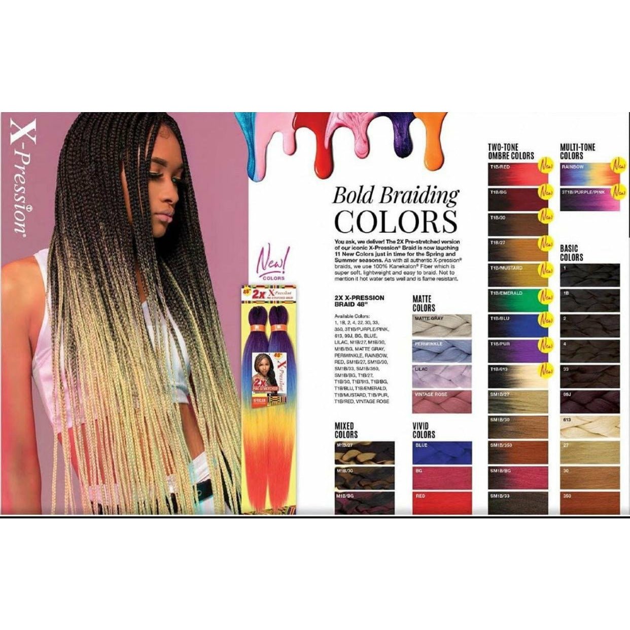 2X-pression Pre-stretched Braiding Hair 48"