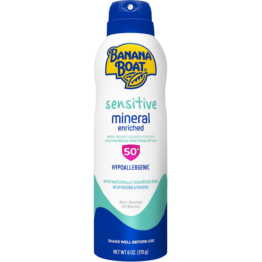 Banana Boat® Sensitive Mineral-Enriched SPF 50 Sunscreen Spray, 6 oz