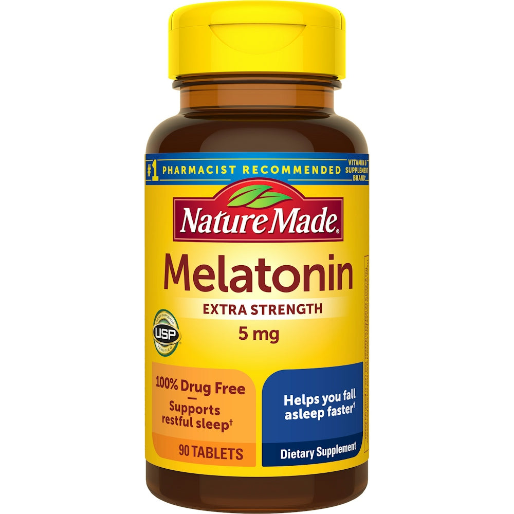Nature Made® Melatonin 5 mg – Extra Strength Sleep Aid (90 Tablets)