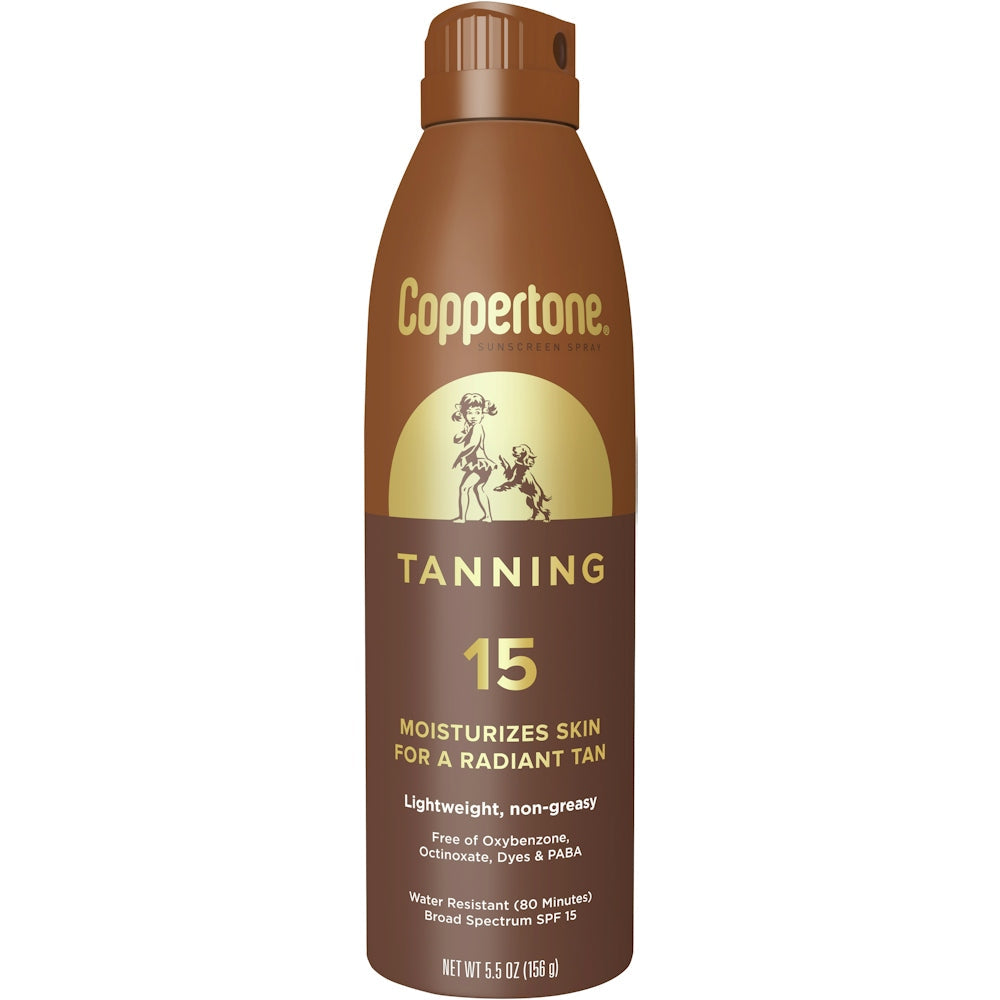 Coppertone Sunscreen Spray, Tanning, Broad Spectrum SPF 15 5.5 Oz