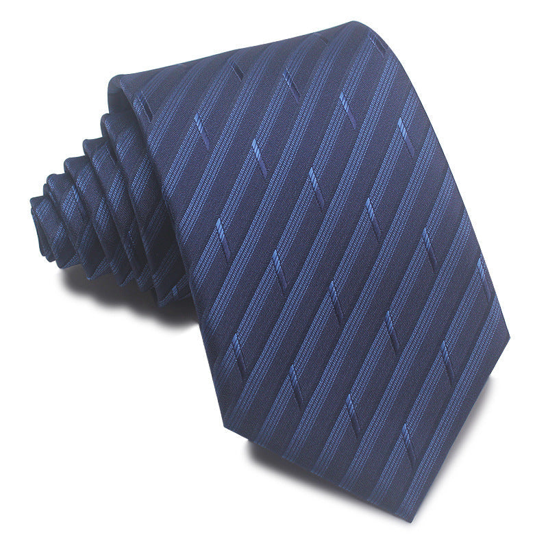 8CM Polyester Jacquard Striped Tie Men's Business Formal Red Black Blue