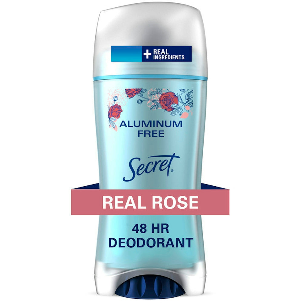 Secret Aluminum Free Deodorant For Women, Real Rose, 2.4 Oz