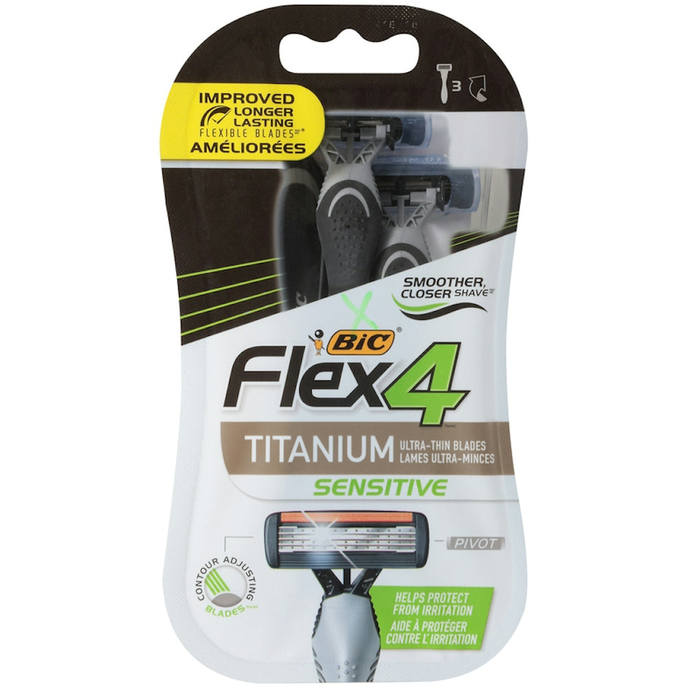 BiC Flex 4, Titanium Sensitive Men's Disposable Razors
