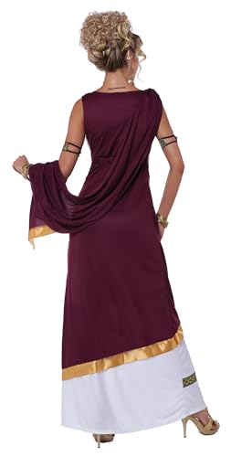 Women's Roman Empress Costume - White Dress with Gold Trim and Drape