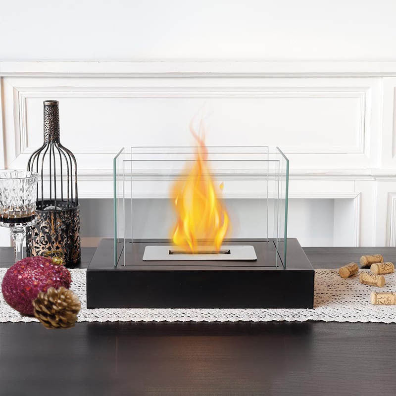 Four sided square alcohol fireplace lamp bar atmosphere desktop decoration heating oven lamp home real fire fireplace