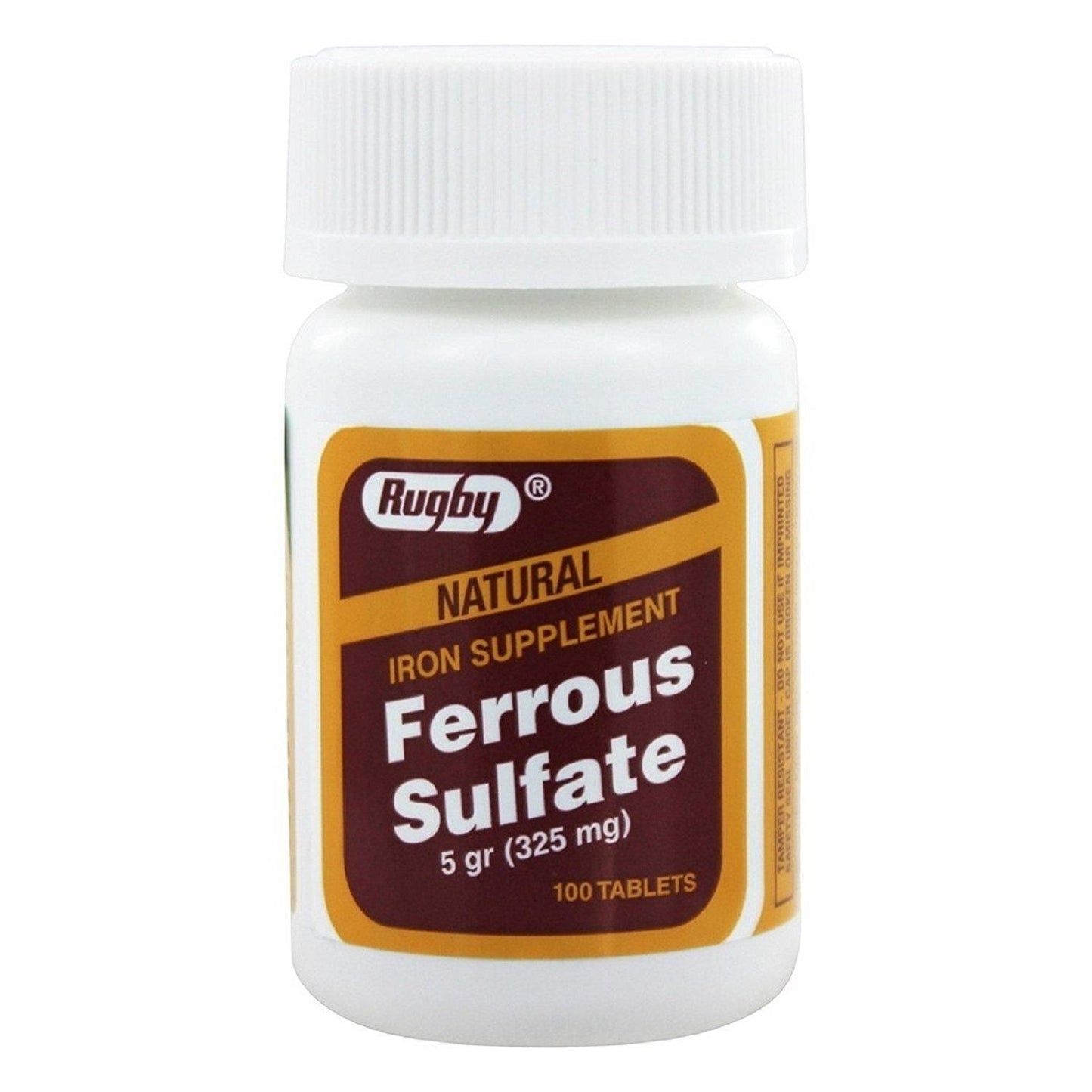 Rugby Ferrous Sulfate Iron Supplement Tablets 325 Mg