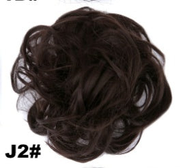 Fluffy Drawstring Curly Hair Bun Hair Set