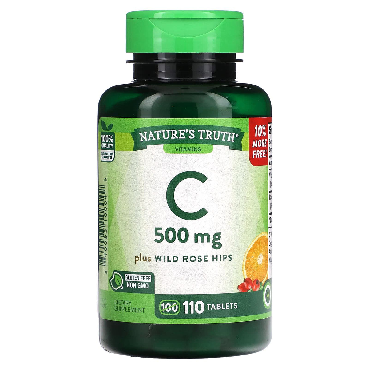 Nature's Truth S Vitamin C Plus Wild Rose Hips 500 Mg 110 Tablets