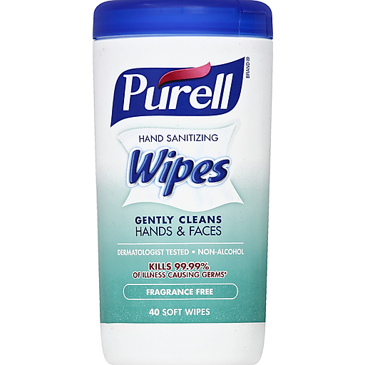 Purell Hand Sanitizing Wipes Fragrance Free 40 Count Canister