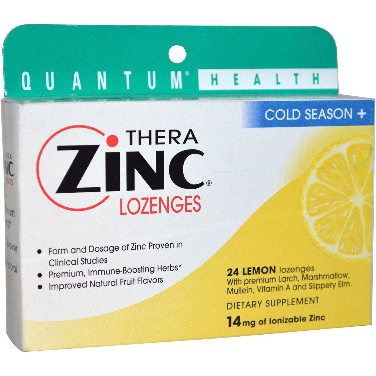 Quantum Health Cold Season Thera Zinc Lozenges - Lemon, 24 Loz, (Quantum)