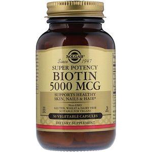 Solgar Biotin 5000mcg 50 Vegetable Capsules