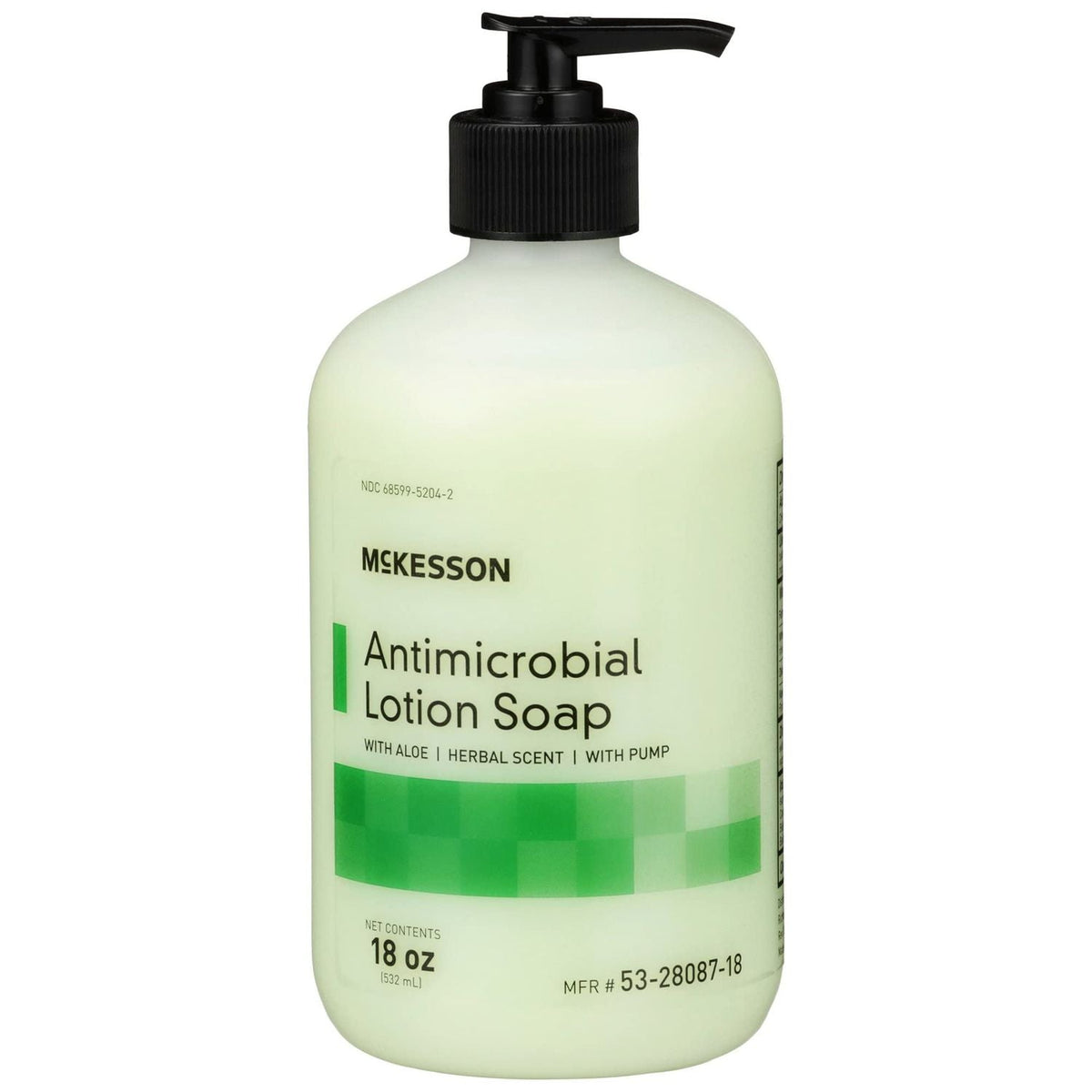 McKesson Brand Antimicrobial Lotion Hand Soap With Aloe, Herbal Scent, 18 Oz