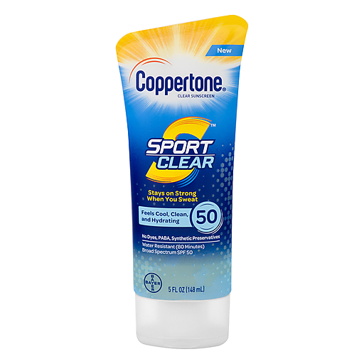 Coppertone Sport Clear Sunscreen, Clear, Broad Spectrum SPF 50