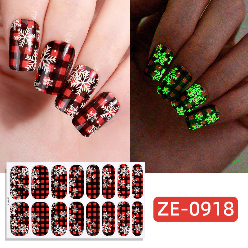 New Christmas Luminous Nail Applique Nail Stickers