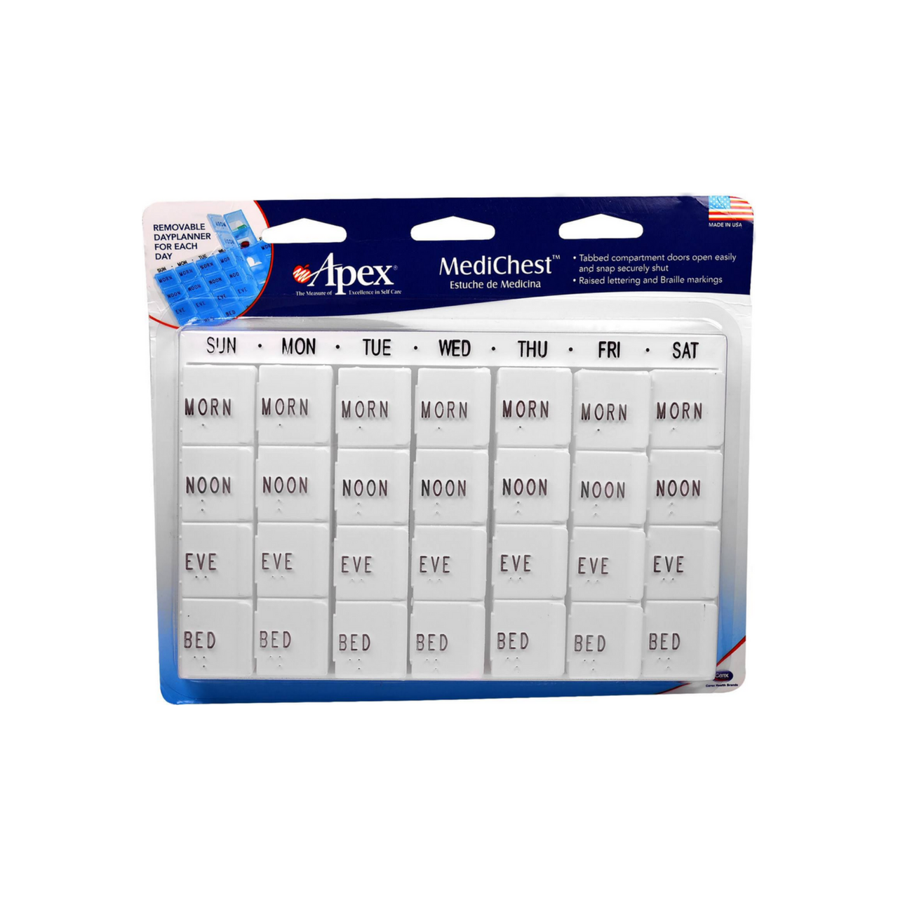 Apex® MediChest™ Pill Organizer with 7 Dayplanners