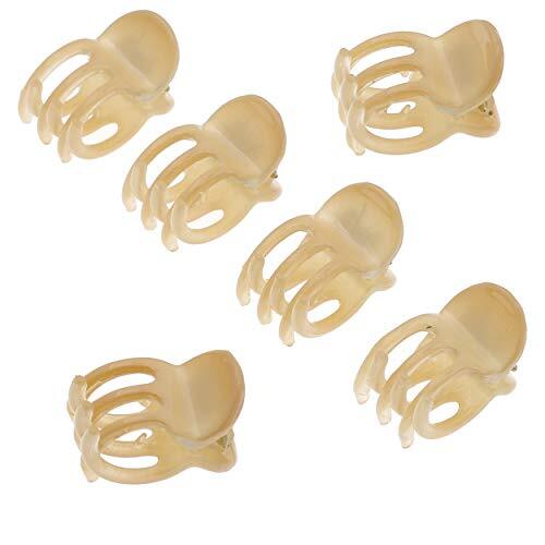 Camila Paris CP3084 French Hair Clip For Women Set Of 6 Extra Small Beige Girls Hair Claw Clip Jaw Fashion Durable Styling Hair Accessories For Women Ladies Strong Hold Grip Clamp Made In France