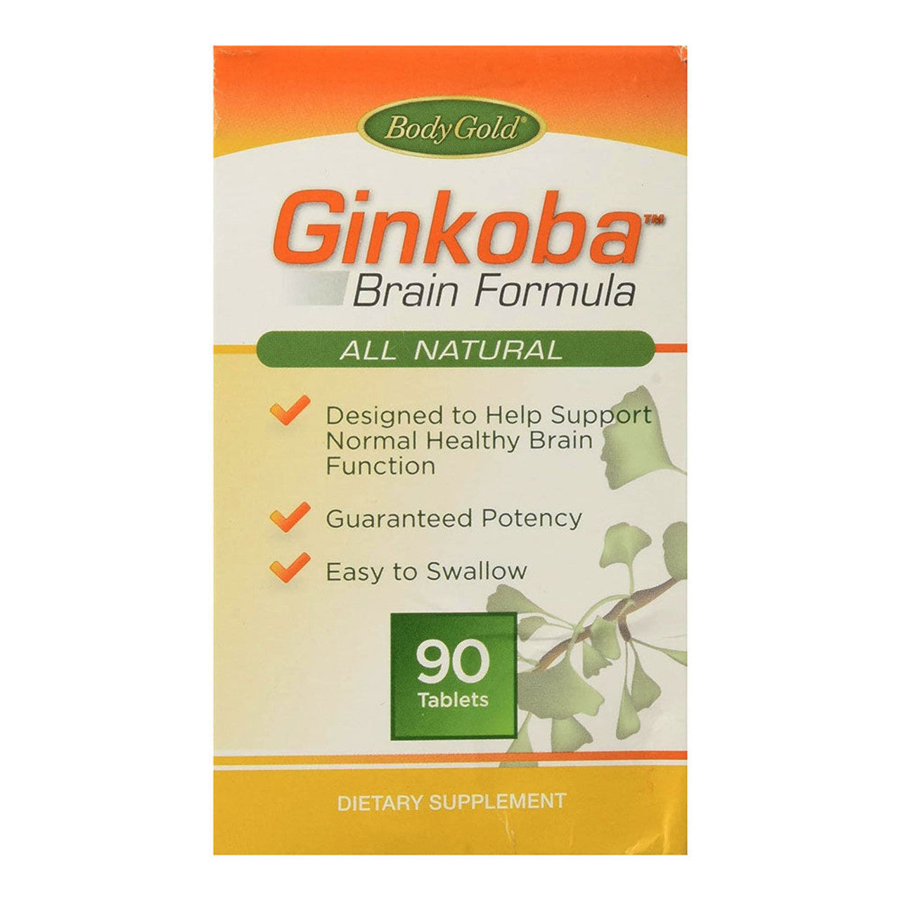 Body Gold Ginkoba Memory Brain Formula All Natural 90 Tablets
