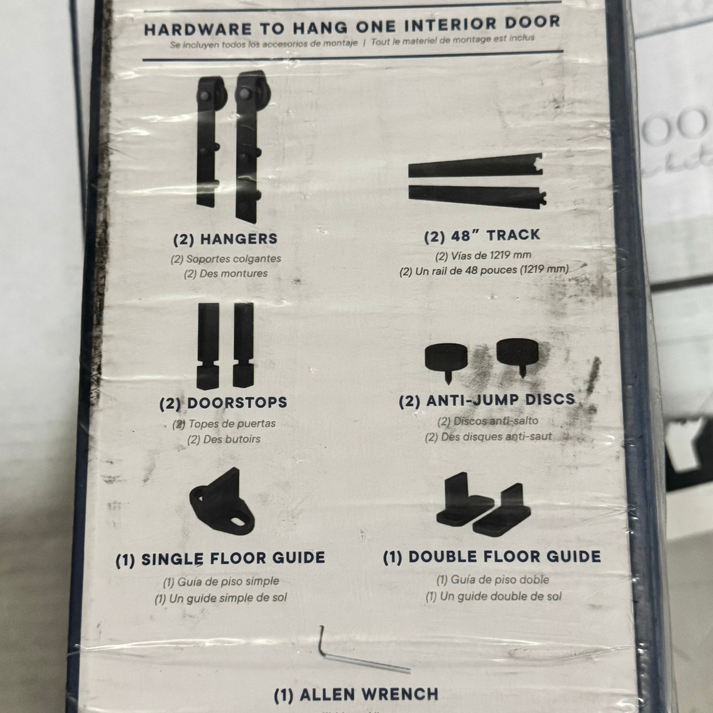 NATIONAL HARDWARE Interior Sliding Door Hardware Kit Sz 96” Matte Black