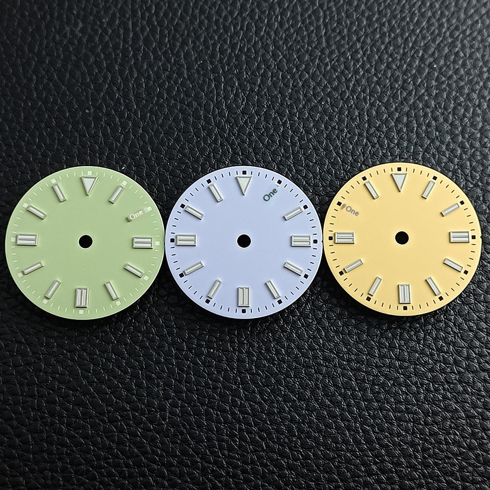 Watch Dial 285 Mm Sunburst Finish With Green Luminous Numerals