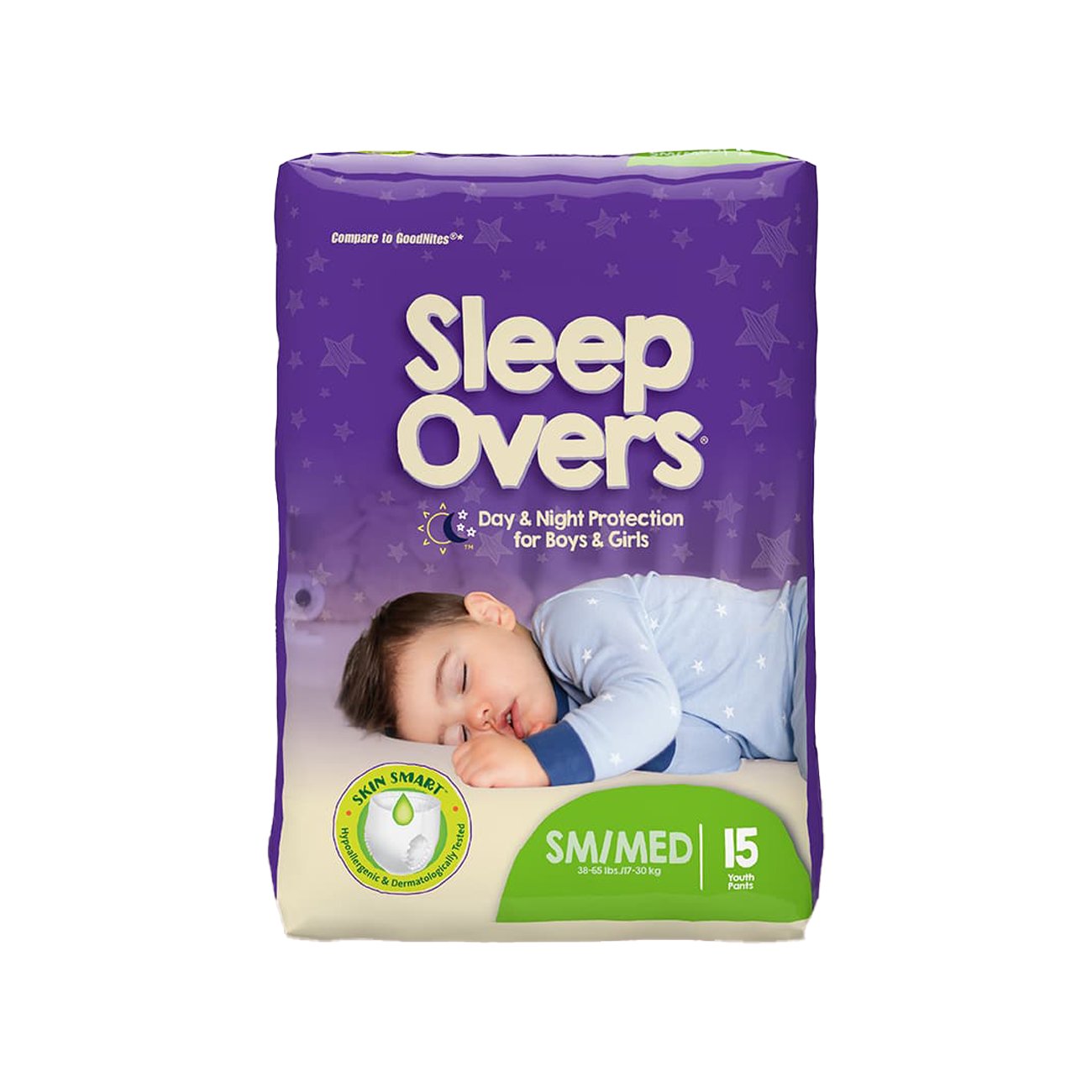 Cuties  Sleep Overs Unisex Absorbent Underwear  Small / Medium  15Ct