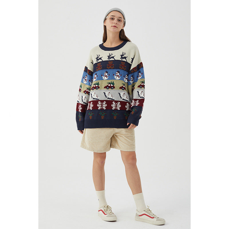 HeyHenry couple wear Harajuku youth retro loose sweater