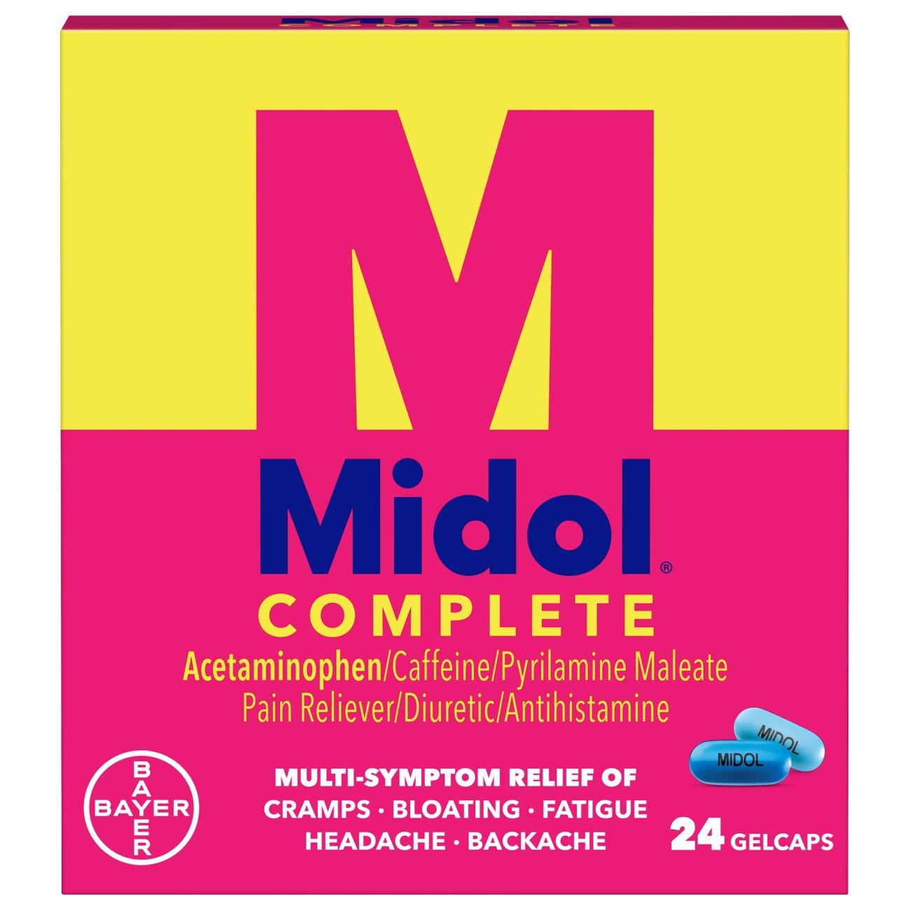Midol® Complete 15 mg - 500 mg - 60 mg Maximum Strength Gelcap, 24 EA