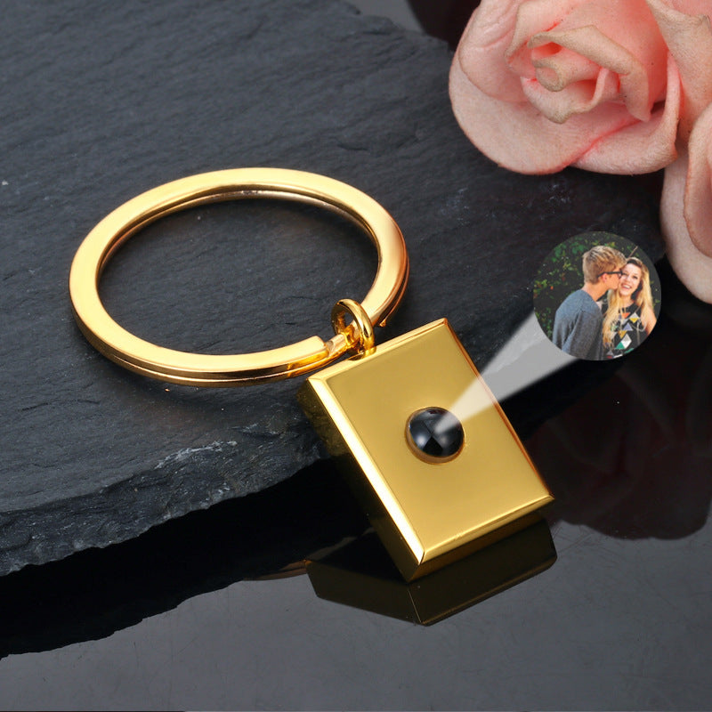 Custom Square Keychain Pendant with Bracelet