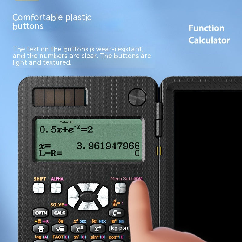 Foldable 2-in-1 Scientific Calculator and Handwriting Tablet
