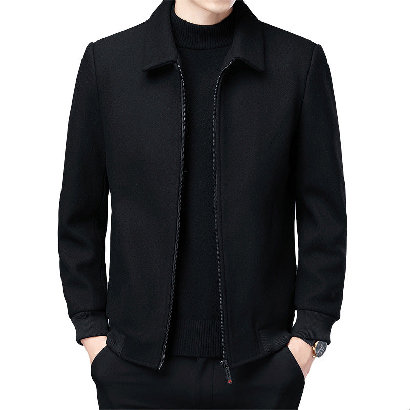 Men's Wool Lapel Cardigan Jacket for Autumn/Winter