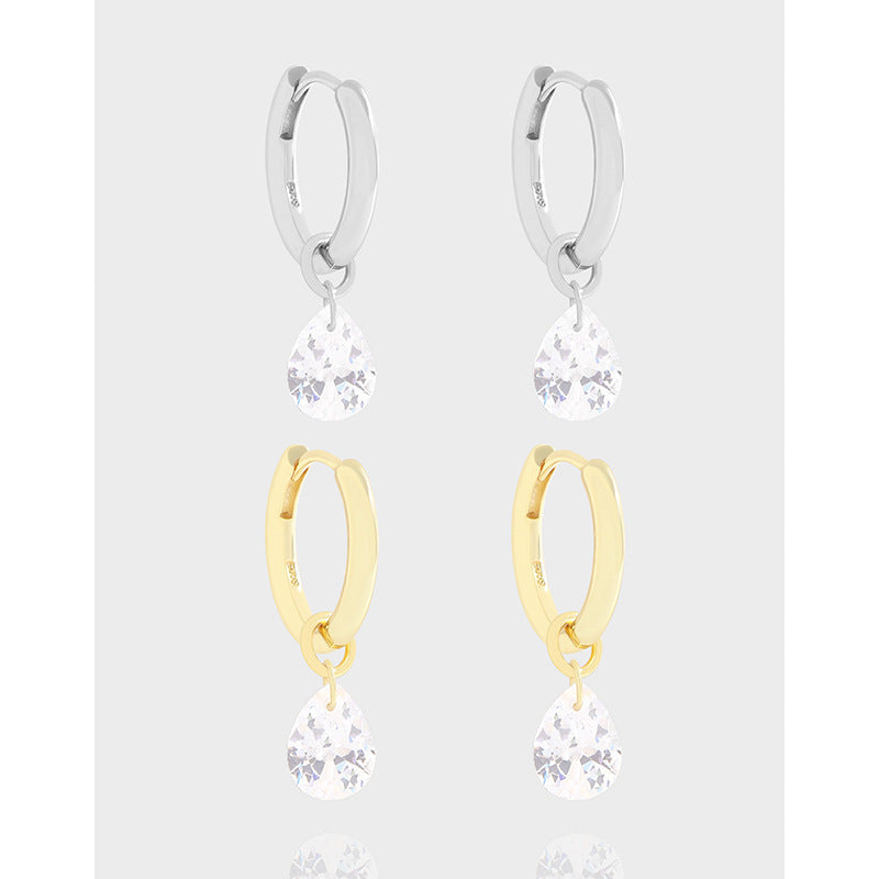 Light Luxury Water Drop Sterling Silver Earrings