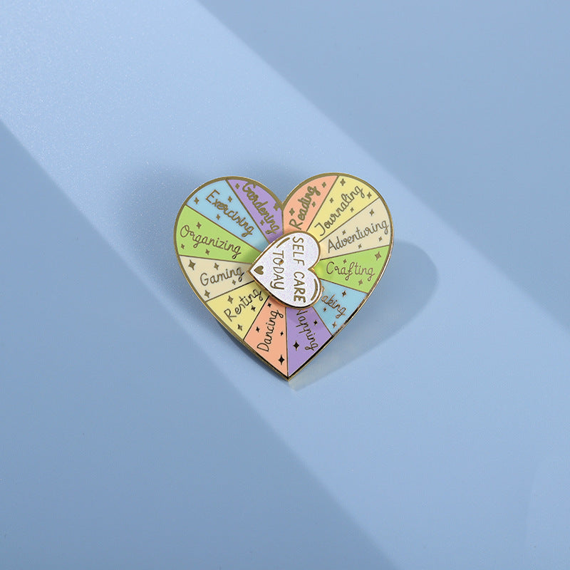 Double-Layer Heart Rotating Badge