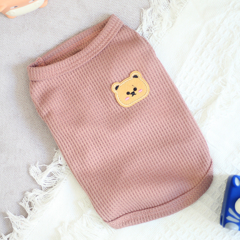 Thin Sleeveless Vest Small Dog Teddy Pomeranian Bears Pet Cat Dog Clothes