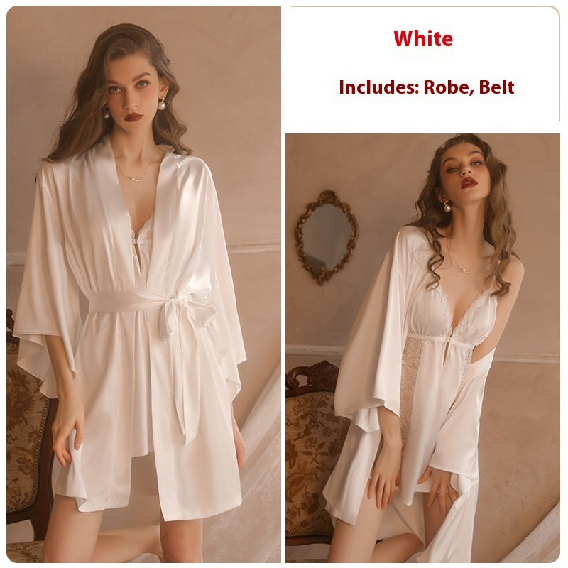 Sexy Pure Desire Sleepwear Lace Solid Color Strap Skirt