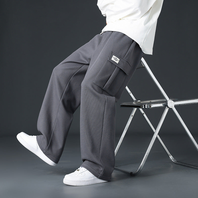Mens Casual Pants Loose Draping And Wide-leg
