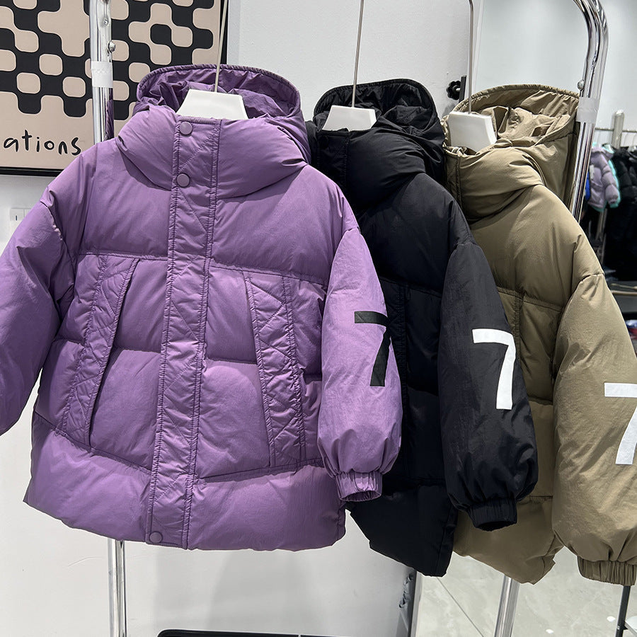 Children's Thickened Down Jacket with Hood for Winter
