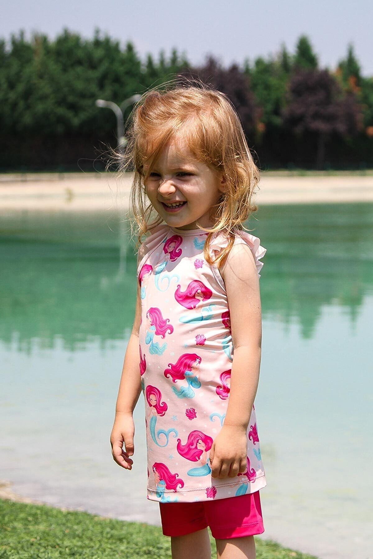 Lycra Pink Kids Swimsuit K2202