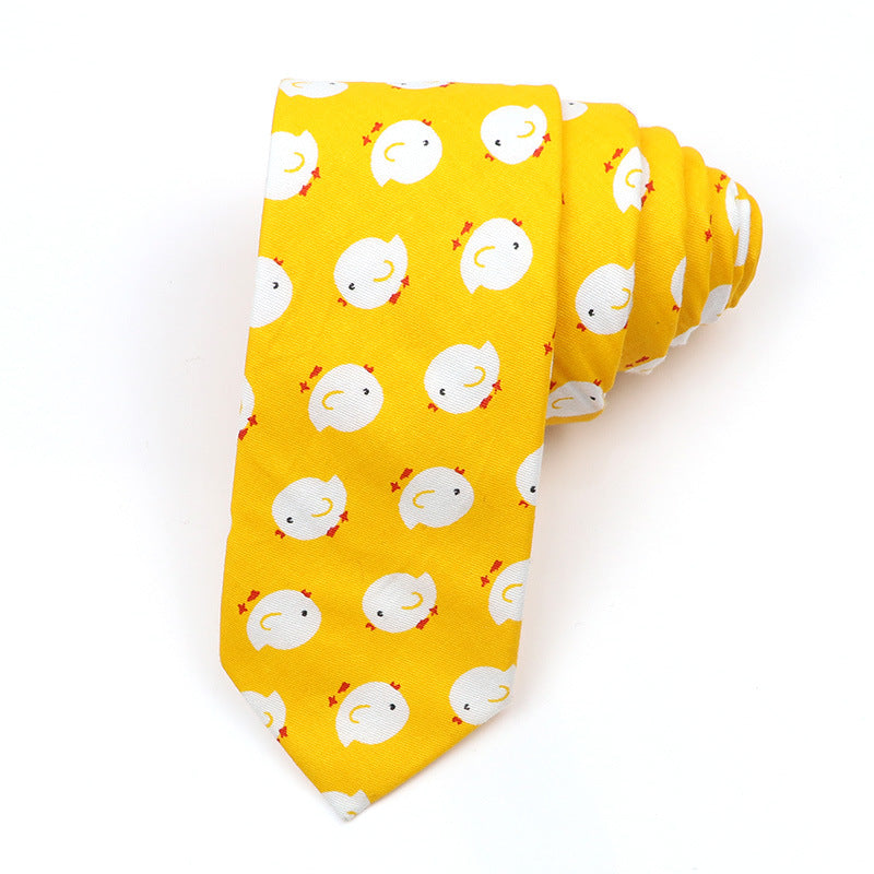 Korean Style Narrow Men's Clothing Cotton Tie