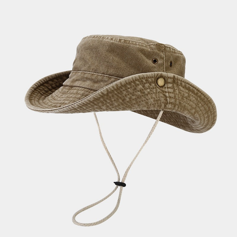 Spring And Summer New Patchwork Big Brim Washed Old Fishing Alpine Cap
