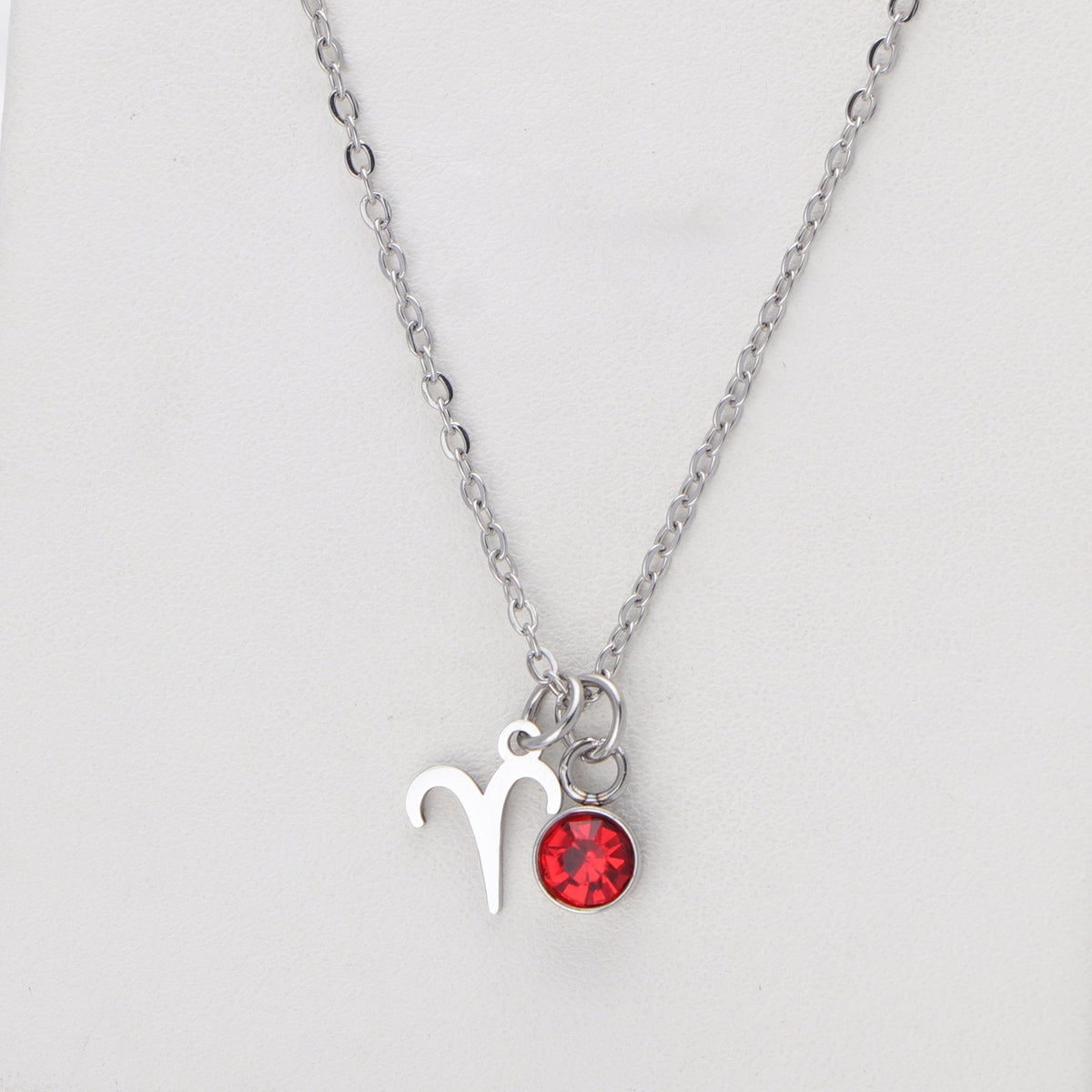 Western Birthstone Necklace With 12 Zodiac Gemstone Pendants