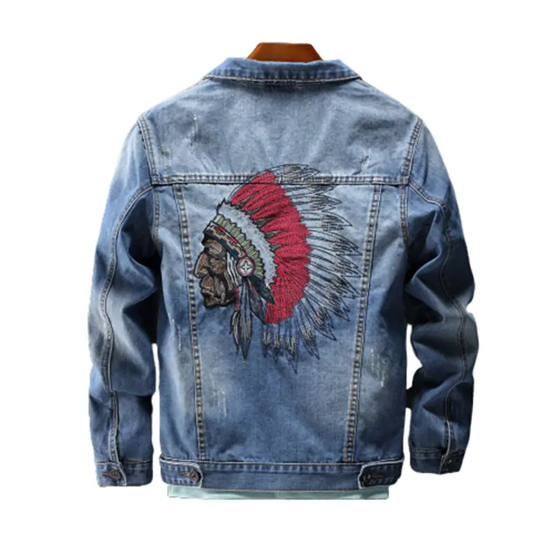 Style Loft Collection Chief of the Lakotas Embroidered Denim