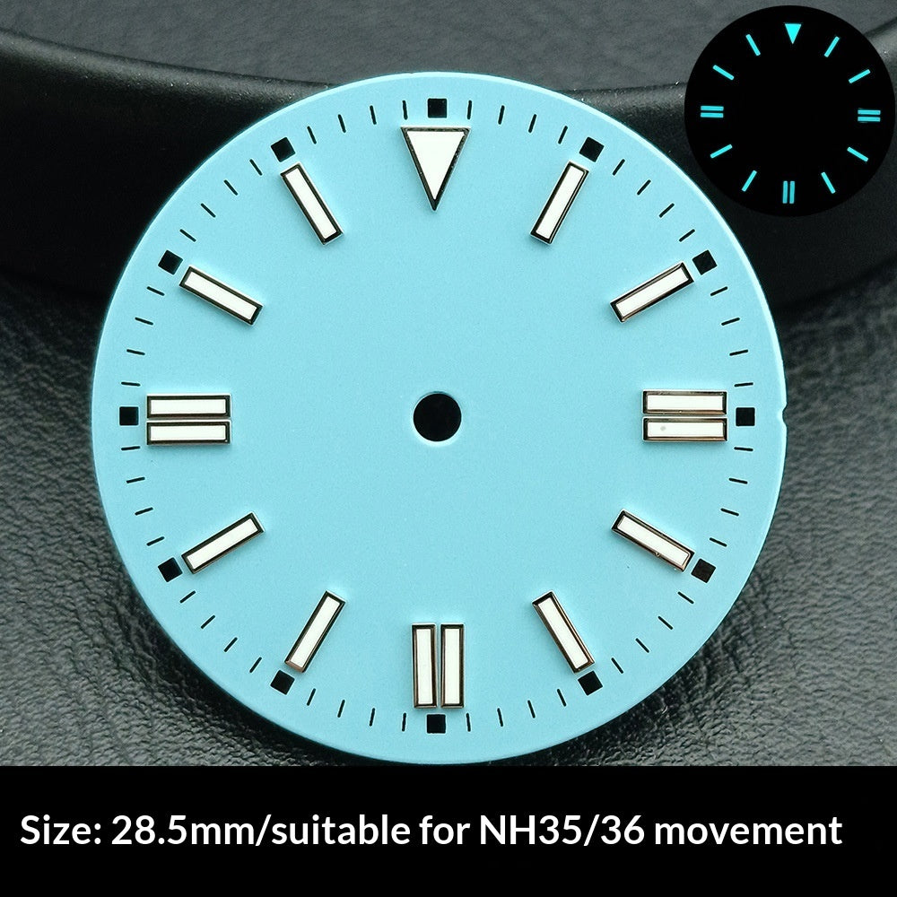 Watch Dial 285 Mm Sunburst Finish With Green Luminous Numerals