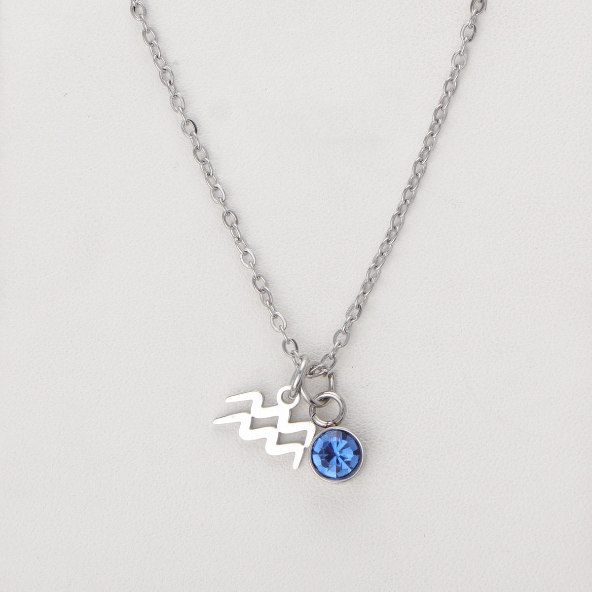 Western Birthstone Necklace With 12 Zodiac Gemstone Pendants
