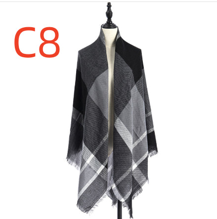 Women's Cashmere-like Plus-sized Double-sided Qicaigei Scarf Shawl