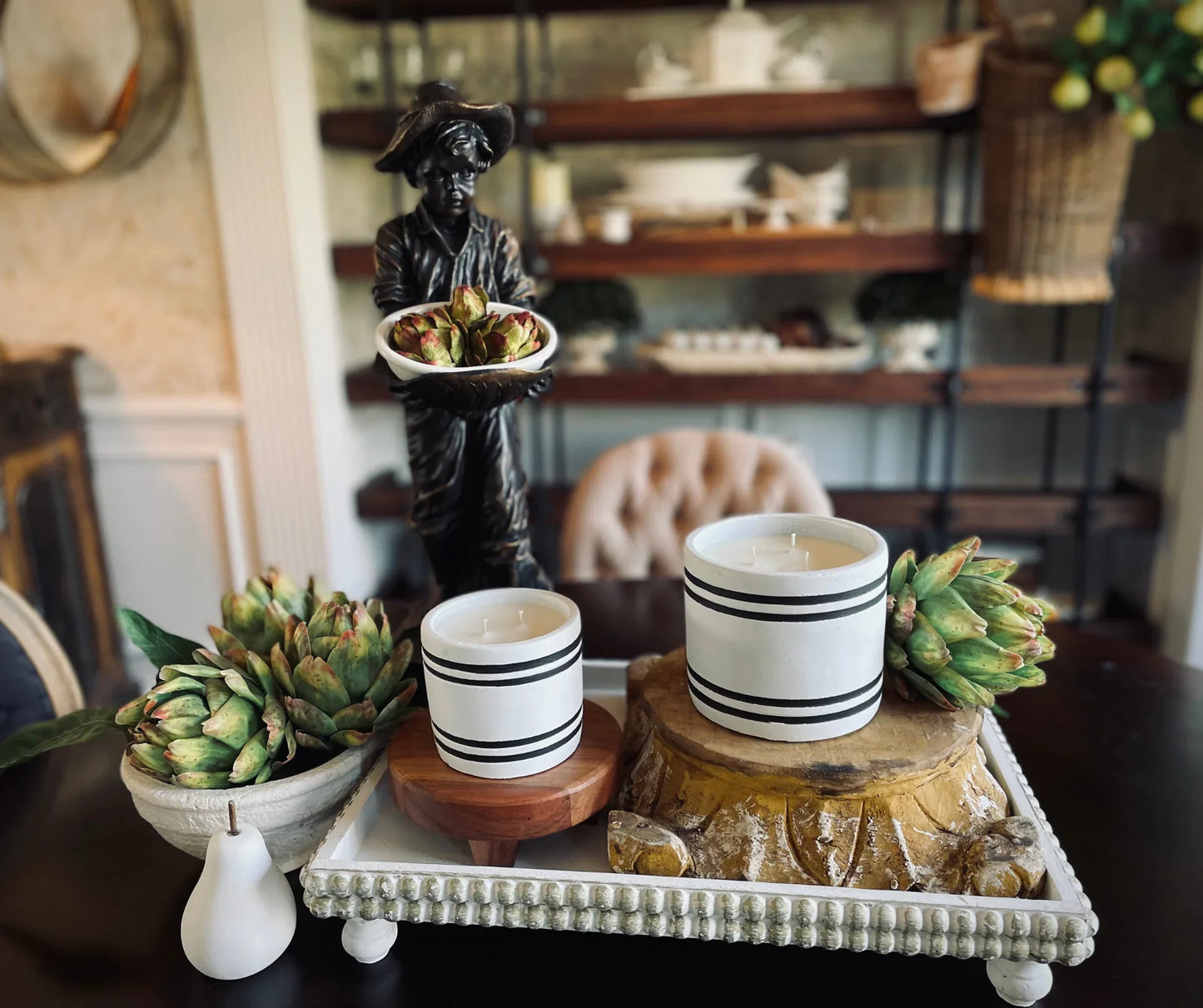 Style Loft Collection Designer Stone Candle - Woodland Chateau