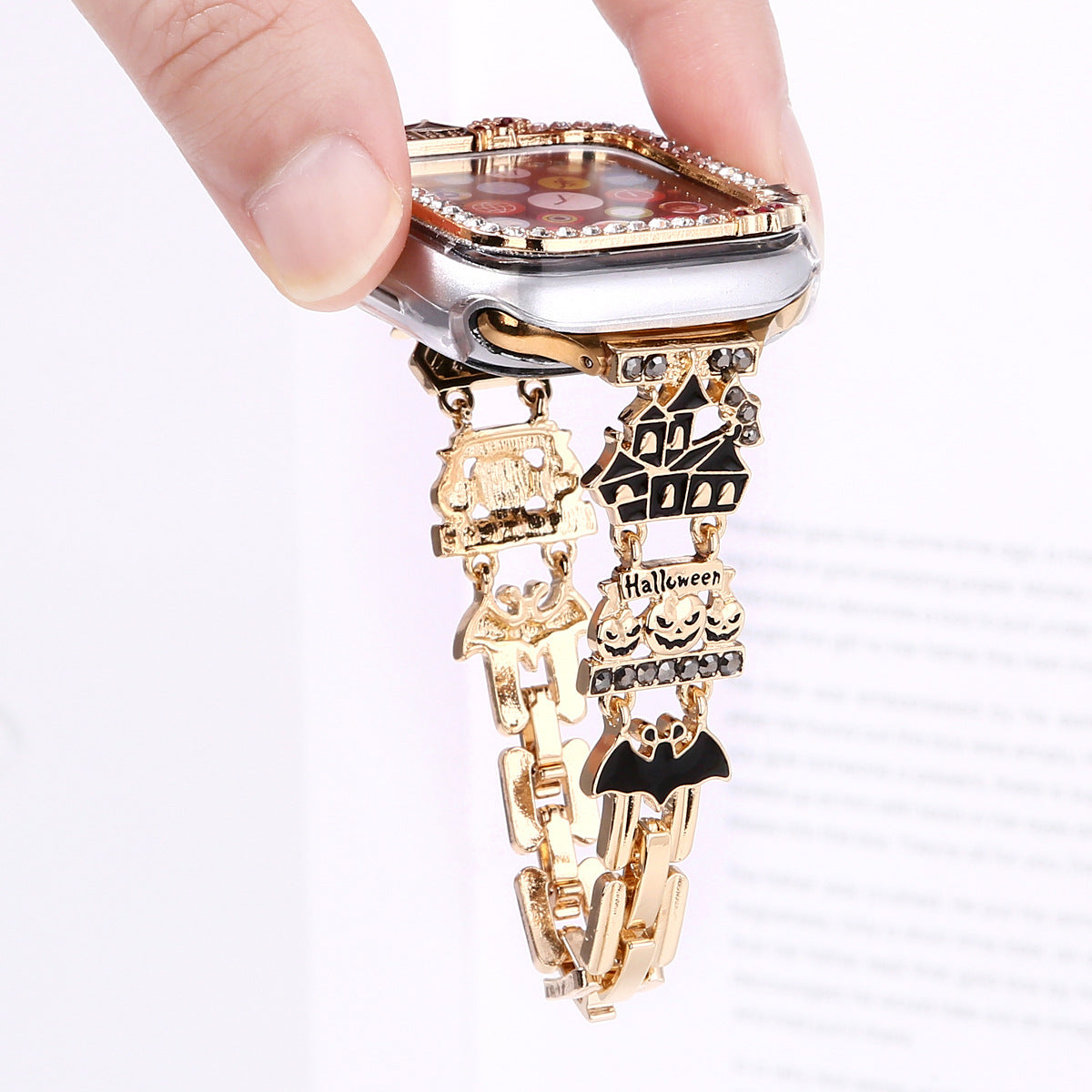 Cross-border New Halloween Metal Strap For IWatch Case Iwatch56789SE Strap