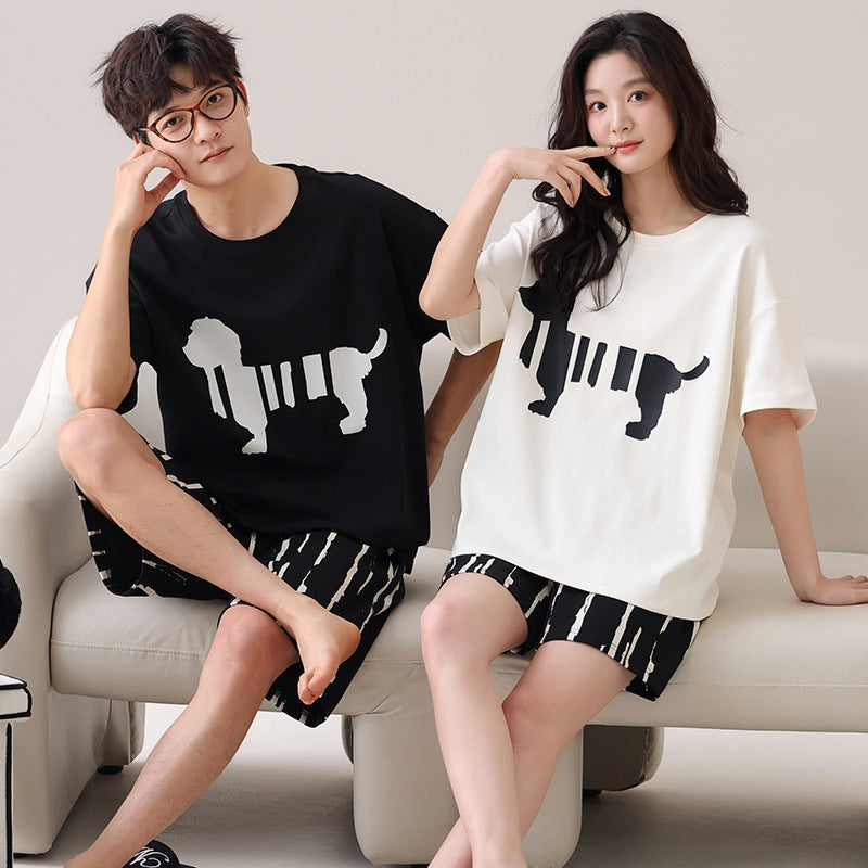 Outdoor Wear Loose Short-sleeved Shorts Couple Pajamas