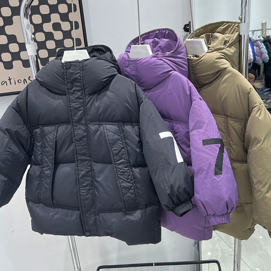Children's Thickened Down Jacket with Hood for Winter